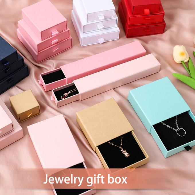 Custom Logo Cardboard Drawer Jewelry Packaging Box For Necklace Earring Bracelet Ring Jewelry Box 3