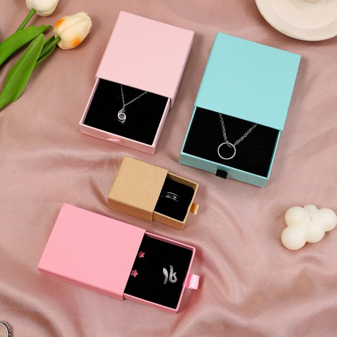 Custom Logo Cardboard Drawer Jewelry Packaging Box For Necklace Earring Bracelet Ring Jewelry Box 6