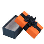 Recycled Gray Cardboard Art Paper Gift Packing Box With Ribbon Hot Stamping