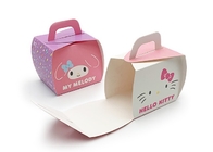 Food Grade Paper Packaging Box Folding Small Dessert Cake Box With Handle