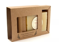 Custom 300gsm Brown Kraft Paper Handmade Soap Box With Transparent Window