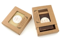 Custom 300gsm Brown Kraft Paper Handmade Soap Box With Transparent Window