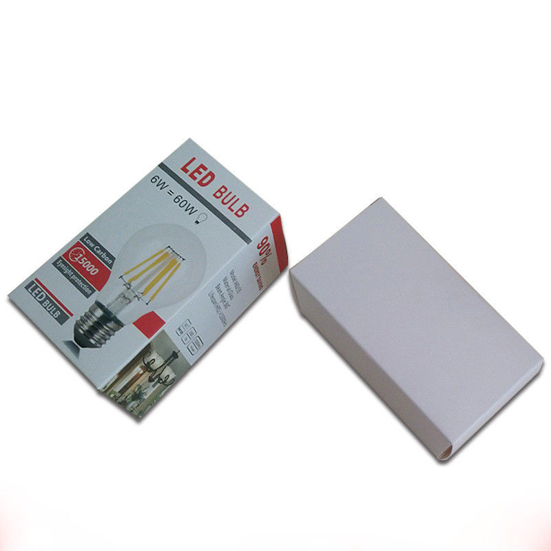 CMYK UV Effect Paper Packaging Box , White Cardboard Led Bulb Packaging Box