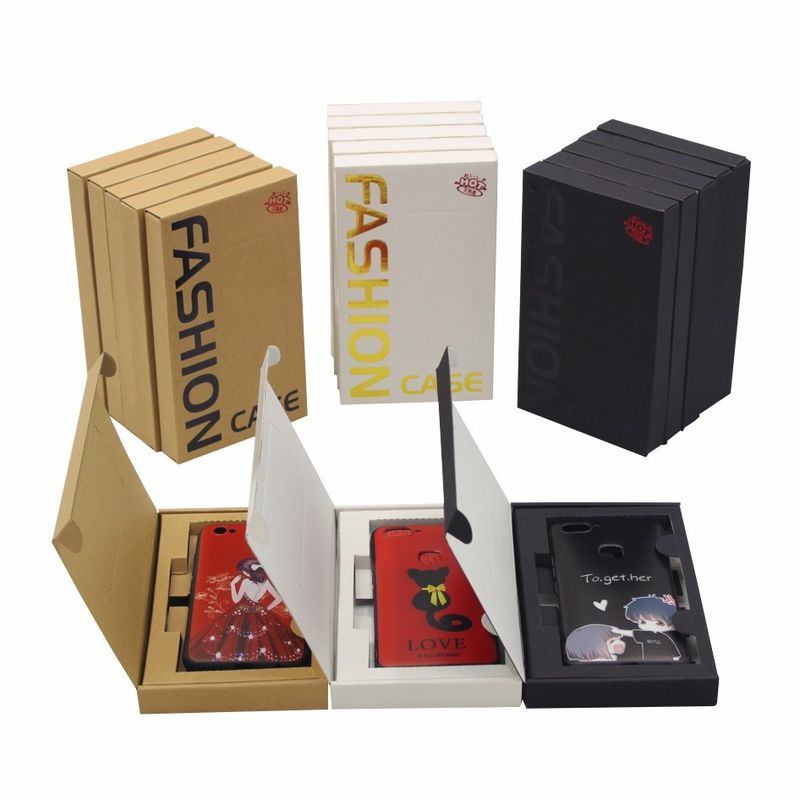 Custom Design iPhone Case Paper Packaging Box 300gsm Kraft Paper Materials