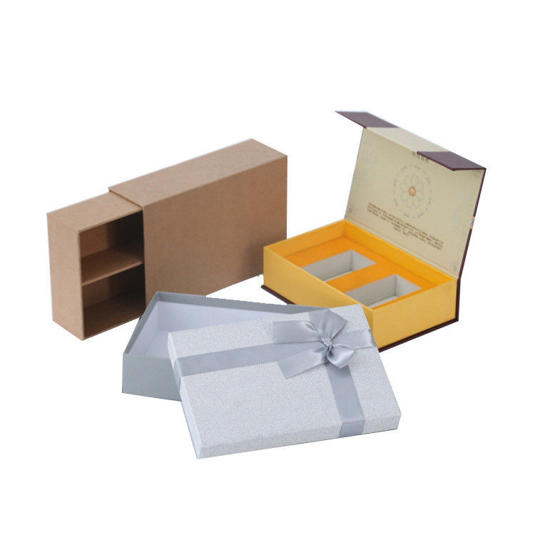 Foldable Fancy Gift Boxes Gray Cardboard Custom Paper Boxes ISO9001 Approve