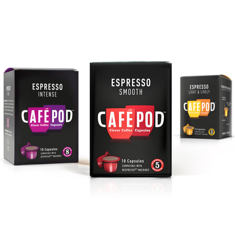Eco Friendly Espresso Custom Coffee Packaging UV Coating 110gsm - 230gsm