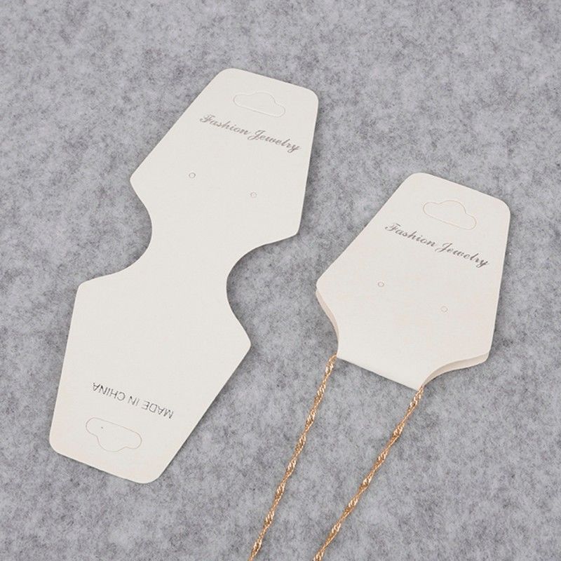 Custom Folded FSC White Kraft Paper Card Hot Gold Foil Paper Jewelry Necklace Card