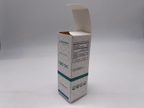Custom White Cardboard Healthcare Product Packaging For CBD Oil Package