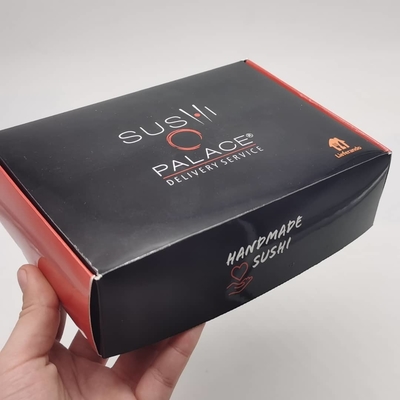 Custom Size 300g 350g Food Grade White Cardboard Paper Packaging Box For Sushi