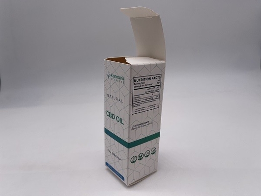 quality White Cardboard Healthcare Product Custom CBD Packaging For CBD Oil Package factory